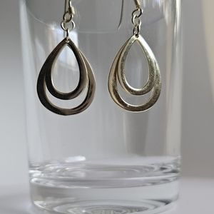 Sterling Vermeil Double Open Teardrop Dangle Earrings